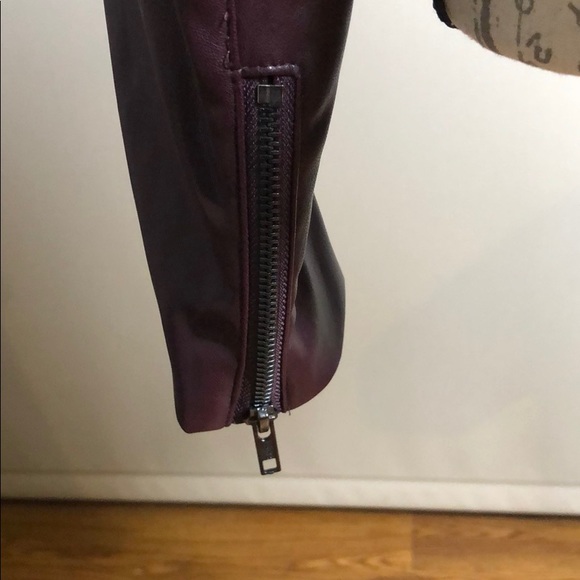 Worthington Burgundy Soft Faux Leather Jacket - Picture 4 of 7